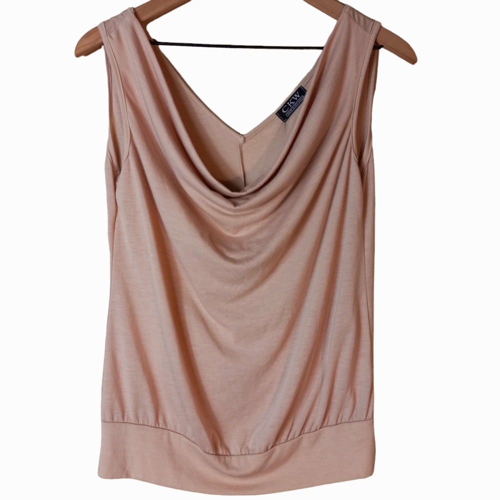 CKW crew knitwear size medium with a drapped neckline accent